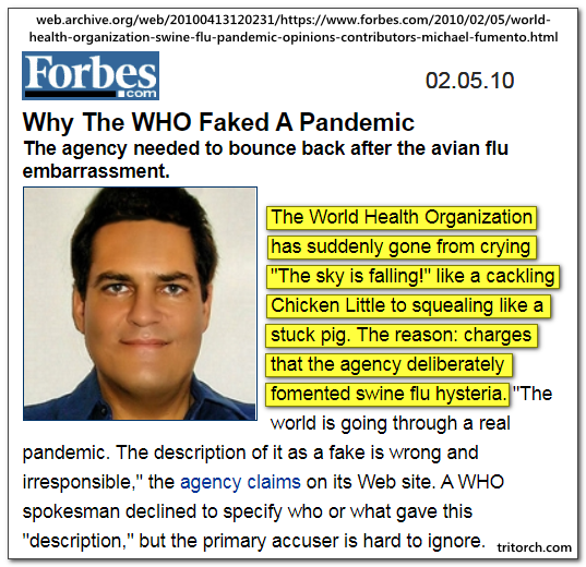 Why the who faked a pandemic