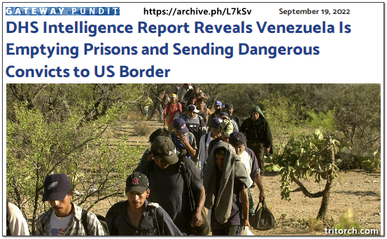 US DHS reveals that Venezuela is emptying their prisons and sending their convicts across the us border
