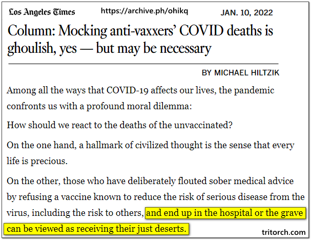 LA Times Those Who Die Because They Do Not Vaccinate Deserve It.png
