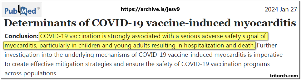 Study Shows COVID Injections Cause Myocarditis On A Large Scale January 2024