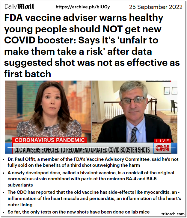 !FDA Advisor Says Do Not Get The COVID Booster If You Are Young It Is Not Worth The Risk
