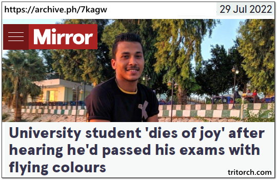 University Student Dies Of Joy After Passing Exams July 2022