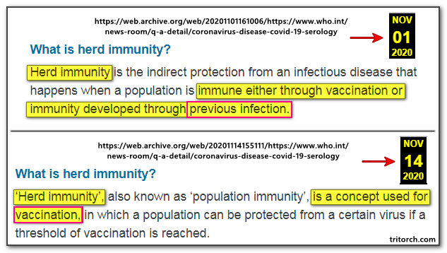 herd immunity had natural immunity removed from its definition